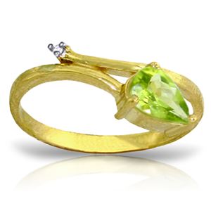 ALARRI 0.83 Carat 14K Solid Gold My Other Half Peridot Diamond Ring