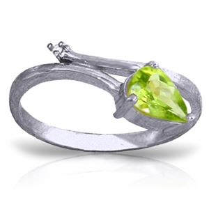 ALARRI 0.83 CTW 14K Solid White Gold Chance To Hear Peridot Diamond Ring