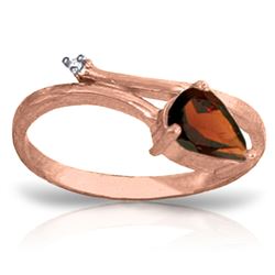 ALARRI 0.83 Carat 14K Solid Rose Gold Snake Charm Garnet Diamond Ring