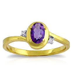 ALARRI 0.51 Carat 14K Solid Gold Rings Diamond Purple Amethyst