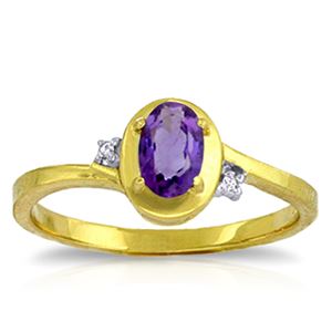 ALARRI 0.51 Carat 14K Solid Gold Rings Diamond Purple Amethyst