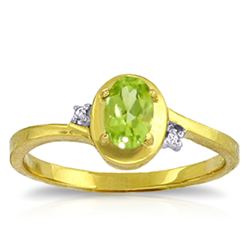 ALARRI 0.51 Carat 14K Solid Gold Rings Diamond Peridot