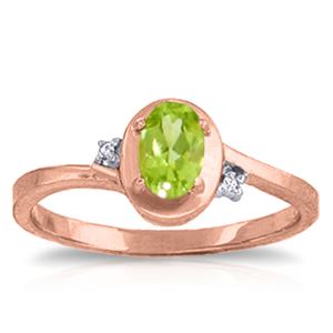 ALARRI 0.51 Carat 14K Solid Rose Gold Rings Diamond Peridot