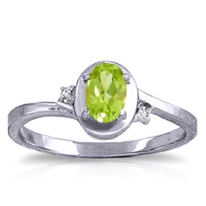 ALARRI 0.51 CTW 14K Solid White Gold Rings Diamond Peridot