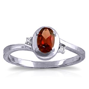 ALARRI 0.51 Carat 14K Solid White Gold Revelations Garnet Diamond Ring