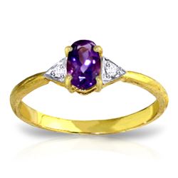 ALARRI 0.46 CTW 14K Solid Gold Fly Away Amethyst Diamond Ring