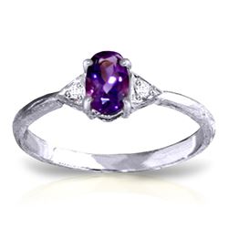 ALARRI 0.46 CTW 14K Solid White Gold Another Dream Amethyst Diamond Ring