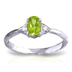 ALARRI 0.46 Carat 14K Solid White Gold L'aurora Peridot Diamond Ring