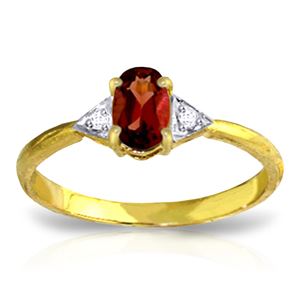 ALARRI 0.46 Carat 14K Solid Gold Let's Meet Garnet Diamond Ring