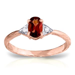 ALARRI 0.46 Carat 14K Solid Rose Gold Oval Garnet Diamond Ring