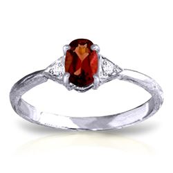 ALARRI 0.46 Carat 14K Solid White Gold Coming To Life Garnet Diamond Ring