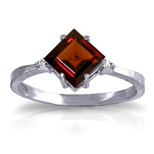 ALARRI 1.77 CTW 14K Solid White Gold Simlify And Enjoy Garnet Diamond Ring