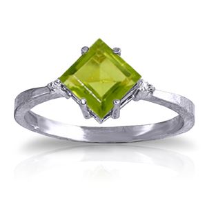 ALARRI 1.77 Carat 14K Solid White Gold Meant For Me Peridot Diamond Ring