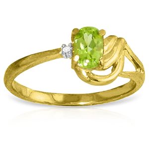 ALARRI 0.46 CTW 14K Solid Gold Here Comes Love Peridot Diamond Ring