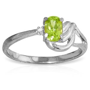 ALARRI 0.46 CTW 14K Solid White Gold Small Pleasures Peridot Diamond Ring