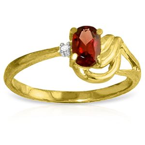 ALARRI 0.46 Carat 14K Solid Gold You Are My Influence Garnet Diamond Ring