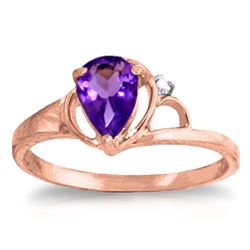 ALARRI 0.66 Carat 14K Solid Rose Gold Victoria Amethyst Diamond Ring
