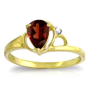 ALARRI 0.66 CTW 14K Solid Gold You Dawned On Me Garnet Diamond Ring