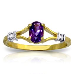ALARRI 0.46 CTW 14K Solid Gold Love Not Hazardous Amethyst Diamond Ring