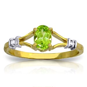 ALARRI 0.46 Carat 14K Solid Gold Never Apart Peridot Diamond Ring