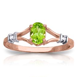 ALARRI 0.46 Carat 14K Solid Rose Gold Emotion Peridot Diamond Ring
