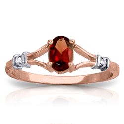ALARRI 0.46 Carat 14K Solid Rose Gold Emotion Garnet Diamond Ring