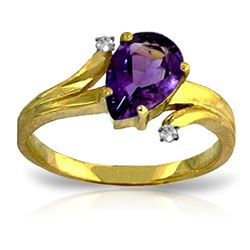 ALARRI 1.51 Carat 14K Solid Gold The Way We Are Amethyst Diamond Ring