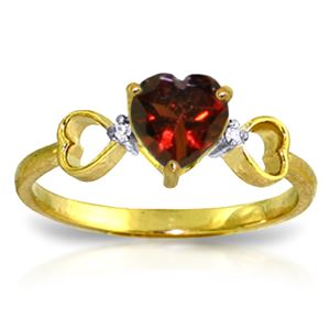 ALARRI 0.96 Carat 14K Solid Gold Soul Mate Garnet Diamond Ring
