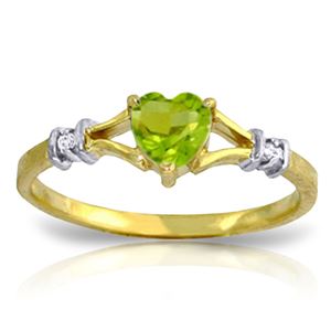 ALARRI 0.47 Carat 14K Solid Gold Not Out Of Sight Peridot Diamond Ring