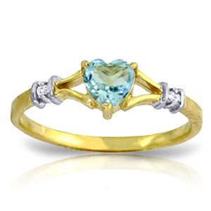 ALARRI 0.47 Carat 14K Solid Gold Justified Blue Topaz Diamond Ring