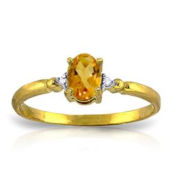 ALARRI 0.46 Carat 14K Solid Gold Citrine Rules Citrine Diamond Ring