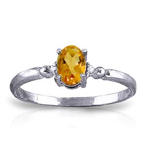 ALARRI 0.46 Carat 14K Solid White Gold Blast From Present Citrine Diamond Ring