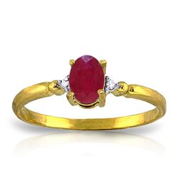 ALARRI 0.51 CTW 14K Solid Gold Ring Natural Diamond Ruby