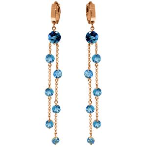 ALARRI 14K Solid Rose Gold Chandelier Earrings w/ Blue Topaz