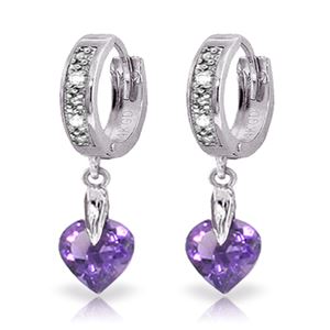 ALARRI 1.77 Carat 14K Solid White Gold Xanadu Amethyst Diamond Earrings