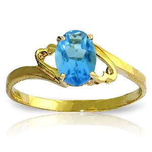ALARRI 0.95 Carat 14K Solid Gold Next Level Blue Topaz Ring