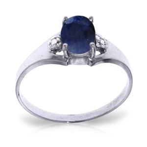 ALARRI 1.26 Carat 14K Solid White Gold Ring Natural Diamond Sapphire