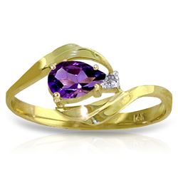 ALARRI 0.41 CTW 14K Solid Gold Carry You In My Heart Amethyst Diamond Ring