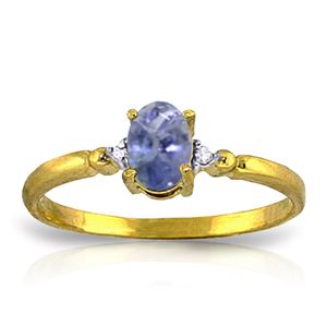 ALARRI 0.46 Carat 14K Solid Gold Ring Natural Diamond Tanzanite