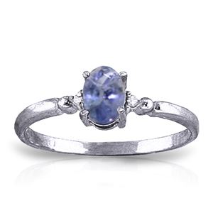 ALARRI 0.46 CTW 14K Solid White Gold Ring Natural Diamond Tanzanite