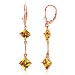 ALARRI 14K Solid Rose Gold Leverback Earrings w/ Citrines