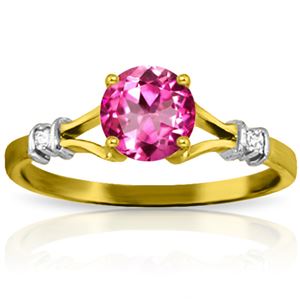 ALARRI 1.02 Carat 14K Solid Gold Pink Rocks Pink Topaz Diamond Ring