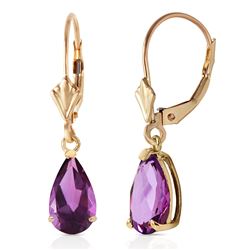 ALARRI 2.5 Carat 14K Solid Gold Leverback Earrings Amethyst