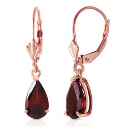 ALARRI 2.45 CTW 14K Solid Rose Gold Leverback Earrings Garnet