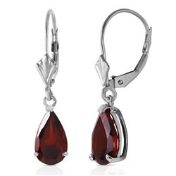 ALARRI 2.45 CTW 14K Solid White Gold Leverback Earrings Garnet