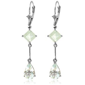 ALARRI 3.75 Carat 14K Solid White Gold Leverback Earrings Aquamarine