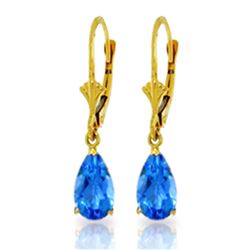 ALARRI 3.77 Carat 14K Solid Gold Extravaganza Blue Topaz Earrings