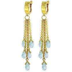 ALARRI 7.3 Carat 14K Solid Gold Playful Hoop Blue Topaz Earrings