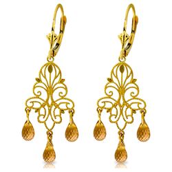 ALARRI 3.75 Carat 14K Solid Gold Chandelier Earrings Natural Citrine