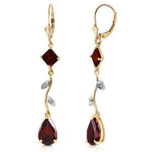 ALARRI 3.97 Carat 14K Solid Gold Chandelier Earrings Diamond Garnet